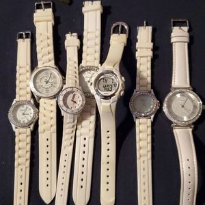 Resellers Collecters Lot 7 White Watch ‎ Women's Working Watches Bands NO OFFERS